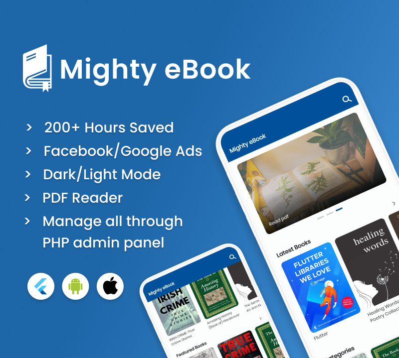Mighty eBook - Flutter eBook Reader App with php backend - 9